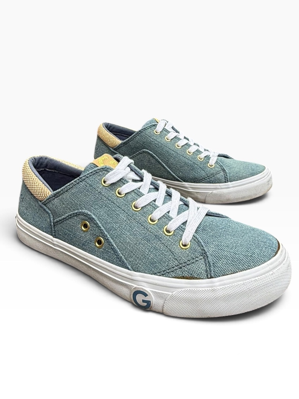 G by Guess Blue Denim Low Top Lace Up Sneakers Size 9 Casual Glam
